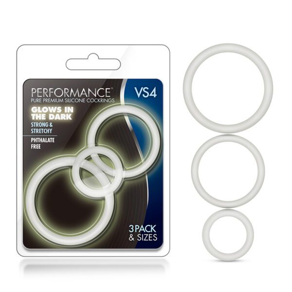 Blush Performance VS4 Pure Premium Silicone Cockrings 3-Pack Set White